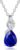 FANCIME 14K Solid White Gold Teardrop Pendant with Diamond Birthstone Necklace Birthday Gifts for Mom Women, Sterling Silver Chain 16″ + 2″ Extender