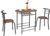 VINGLI 3 Piece Dining Set,Small Kitchen Table Set for 2,Breakfast Table Set for 2,Kitchen Wooden Table and 2 Chairs for Small Space/Dining Room/Apartment,Metal Frame,Wine Rack,Rustic