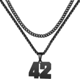 Personalized Jersey Number Layered Necklaces for Men Stainless Steel Athletes Sports Number Chain for Men Baseball Basketball Football Gifts