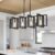 35.4″ Kitchen Island Lighting Fixture, Dining Room 4 Lights Chandeliers, Black Wood+Metal Pendant Light for Foyer Hallway Living Room