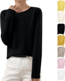 Women’s Pullover Sweaters Fall 2024 Long Sleeve Knitted Casual Crewneck Sweater Tops Soft Lightweight 2024 Clothes