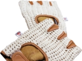 PRIME SPORTS Retro Leather Crochet Cycling Gloves – Classic Tan