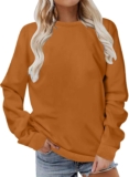 Sweatshirt for Women Long Sleeve Simple Solid Color Hoodies Sweatshirts Casual Loose Trendy Pullover