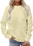 Shirts for Women Long Sleeve Simple Solid Color Hoodies Sweatshirts Casual Loose Trendy Pullover