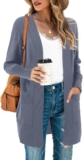 SUEANI Women’s Open Front Casual Long Sleeve Knitwear Classic Sweaters Cardigan with Pockets