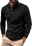 Mens Golf Shirt,Men’s Polo Shirts Long Sleeve Golf Shirt Lightweight Collared Tshirt Causal Pullover Tops Henley Tee