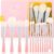 Docolor 14Pcs Makeup Brushes Premium Synthetic Makeup Brush Set Includes 9pcs Eye Brushes,5pcs Synthetic Face Brushes Perfect for Foundation,Blush,Bronzer,Contour,Eyeshadow & Powder-Small Waist Series