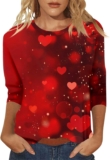 Women’s Shirts for Valentine’s Day Shirts Valentines Day Shirts for Women Love Heart Print Valentine’s Day Sweatshirt