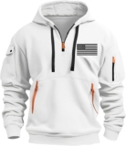 Hoodies for Men USA Flag Graphic Quarter-Zip Pullover Tops Vintage Tactical Jacket Casual Workout Hoodies