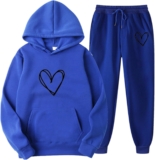 2 Piece Sets for Women Fall Dressy Hoodie Sweatsuits Set Casual Loose Fit Sweatshirts Matching Joggers Tracksuit Set