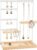 Jewelry Organizer Stand, Jewelry Holder, Lengnoy 4 Tier Earring Holder with 48 Holes and 6 Hooks Necklace Organizer Wood Box for Necklace Bracelet Earring Ring, White