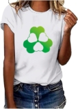 St Patricks Day Shirt Women Fashion Casual Irish Clothing Cute Tops Leprechaun Hat Tshirt Gifts Women’s Oversized Tees
