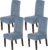 H.VERSAILTEX Velvet Dining Chair Covers Stretch Chair Covers for Dining Room Set of 4 Parson Chair Slipcovers Chair Protectors Covers Dining, Soft Thick Solid Velvet Fabric Washable, Stone Blue