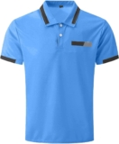 HUCHPI Short Sleeve Shirts Classic Polo V Neck Shirts Casual Business Work Top Solid Color Tees Golf Stylish Tops