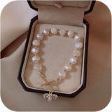 Pearl Bracelets for Women,Freshwater Pearls Crystal Bracelet Boho Bracelets Flash Of The Day Bead Bracelet Gifts Bracelet