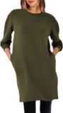 Casual Long Sleeve Sweatshirt Dress Women Air Essentials Crew Neck Dress Tunic Tops with Pockets
