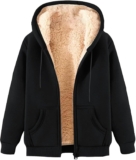 Mens Zip up Hoodie Warm Sherpa Fleece Lined Winter Jackets Casual Long Sleeve Hooded Drawstring Coats with Pockets