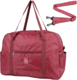 INVODA Travel Bag Carry on Duffle Bag Tote Spirit Airlines Personal Item Bag Shoulder Weekender Overnight Bag Waterproof Sports Gym Bag for Women and Men (Red)