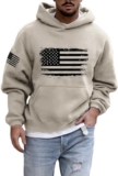 Warm Hoodies for Men Sweater Quarter Zip Striped Pullover Fall Winter Spring Color Block Polo Sweatshirts