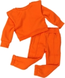 Kids Toddler Baby Girls Boys Autumn Winter Solid Cotton Long Sleeve Hoodie Pullover Sweatshirt Set Large