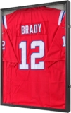 Large Jersey Frame Display Case Jersey Display Case Jersey Shadow Box with 98% Uv Protection Acrylic and Hanger for Baseball Basketball Football Soccer Hockey Sport Shirt and Uniform,LinenBack