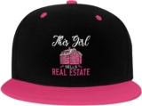 This Girl Sells Real Estate Gifts Flat Bill Visor Baseball Cap Colorful for Women Men Trucker Caps Adjustable White