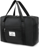 YGR Travel Duffel Bag, Personal Item Bag for Spirit Airlines, Foldable Sports Tote Gym Bag, Carry on Luggage Shoulder Bag, Weekender Overnight Bag for Women and Men, Black