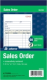 Adams Sales Order Book, 2-Part, Carbonless, White/Canary, 4-3/16 x 7-3/16 Inches, 50 Sets per Book (DC4705)