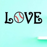 Design with Vinyl US V JER 2665 3 Top Selling Decals Love Baseball Wall Art, 10″ x 36″, Multi