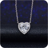 Love Heart Pendant Necklaces for Women Girls Cubic Zirconia Birthstone Mother’s Valentine’s Day Wedding Jewelry for Brides