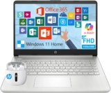 HP 14 inch Laptop Computer, FHD IPS College Student Laptop with Lifetime Microsoft Office, AMD Ryzen 3 Ultra Thin Lightweight Notebook PC|16GB RAM 1TB SSD|Windows 11|AI Ready|USB-C|Long Battery Life