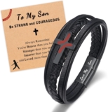 UNGENT THEM Baseball Gifts for Boys, Leather Bracelet for Son/Grandson/Nephew on Christmas/Birthday/Valentine’s Day