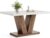 LITTLE TREE 47 Inches Dining Table for 4, Modern Dining Room Tables, White Rectangle Kitchen Table with Rustic Brown V-Shaped Pedestal, Wooden Dinner Table for Dining Room, Kitchen, Living Room