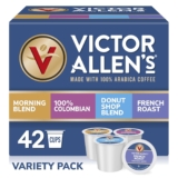 Victor Allen’s Coffee Variety Pack (Morning Blend, 100% Colombian, Donut Shop Blend, and French Roast), 42 Count, Single Serve Coffee Pods for Keurig K-Cup Brewers