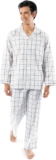 Fruit of the Loom mens Long Sleeve Broadcloth Pajama Set