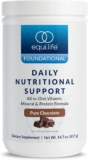 Equilife – Daily Nutritional Support, Organic and Plant Based Protein Powder, All-in-one Multivitamin, Boost Energy and Mood, Gut-Cleansing Aid and Skin Health (Pure Chocolate,14 Servings Tub)