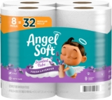 Angel Soft Toilet Paper with Fresh Lavender Scented Tube, 8 Mega Rolls = 32 Regular Rolls, Soft and Strong Toilet Tissue