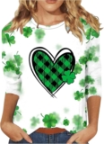 St Patricks Day Shirt Women Fashion Casual Irish Clothing Blouse Womens Summer Tops Dressy Loose Fit Black Tshirts Shirts