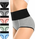MISSWHO Cotton High Waisted Womens Underwear Soft Stretch Breathable Full Coverage Ladies Panties Multipack