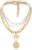 MJartoria Gold Layered Necklaces for Women Trendy Retro Coin Pendant Necklace Dainty Chunky Chain Choker Necklaces for Jewelry Birthday Gifts