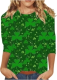 St Patricks Day Shirt Women Fashion Casual Irish Clothing Saint Paddys Day Tee Blouse Tops St. Patrick’s Day Shirts Womens