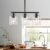 3-Light Kitchen Island Lighting, Black Pendant Light Fixture, Farmhouse Dining Room Light Fixtures Over Table, Modern Hanging Light Fixtures with Clear Glass, E26 Base, Bulbs Not Included
