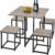 Yaheetech Dining Table Set for 4 Industrial Kitchen Table with 4 Chairs, Space-Saving Design for Apartment, Small Space, Breakfast Nook, Gray