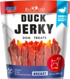 Duck Jerky Dog Treats – Human Grade Pet Snacks – Natural High Protein Meat Dried Strips – Best Chews for Training Small & Large Dogs – Bulk Soft Pack