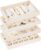 Large Jewelry Drawer Organizer Inserts, Velvet Jewelry Storage Tray, Stackable Jewelry Storage Tray Flat Stacking Display Case for Rings Stud Necklaces(Beige)