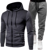 Casual Suits Set for Men 2 Piece Tracksuits Fleece Pullover Sweatsuits Athletic Fit Jogging Hoodie Outfit Set