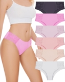 Sunm Boutique Sexy Underwear for Women Seamless No Show Underwear Cheeky Lace Bikini Panties Cute Stretch 3-10 Pack