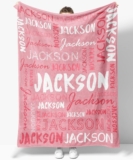 OLIVE OLIVIA Personalized Blankets for Kids with Names,Customized Blankets with Name for Adult,Custom Blanket,Gift for Birthday Christmas Valentines Day Gift, 30” x 40”