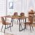 Dining Table Set for 4，Dinner Table Set for 4，55” Kitchen Table and Suede Nap Fabic Chairs Set of 4, 5 Piece Dining Table Set for Kitchen Dining Room