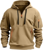 RTTUIOP Hoodies for Men Quarter Zip Pullover Tactical Sweatshirt Vintage Long Sleeve Casual Fashion Hoodie With Pockets